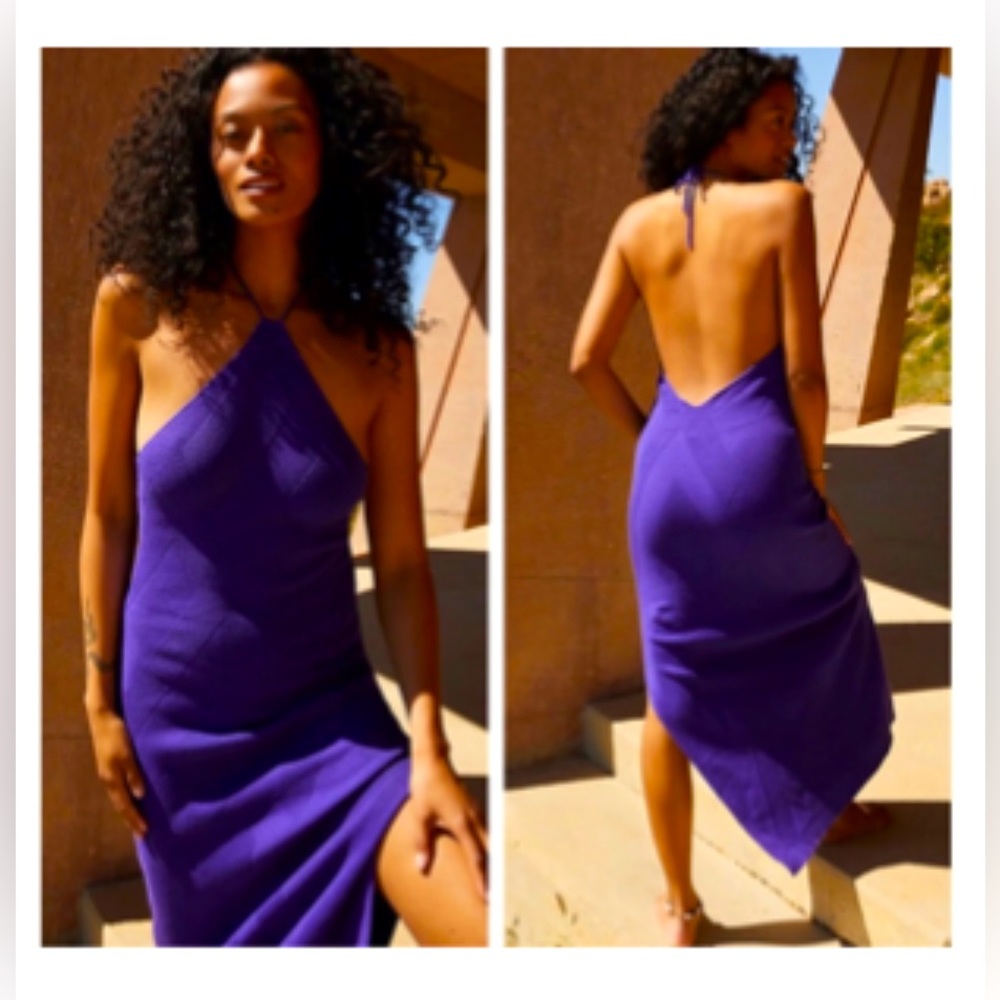 FREE PEOPLE Kristy midi knit dress Purple sz M SOLD OUT! NWT.
